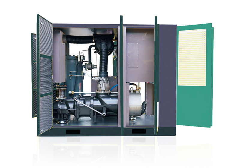 17.39m3/min 90KW Horizontal double-stage compression permanent magnet variable frequency screw compressor