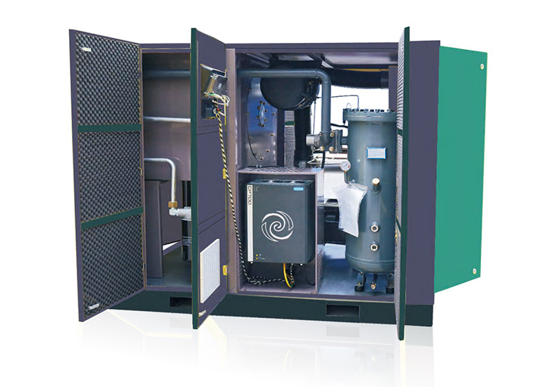 17.39m3/min 90KW Horizontal double-stage compression permanent magnet variable frequency screw compressor