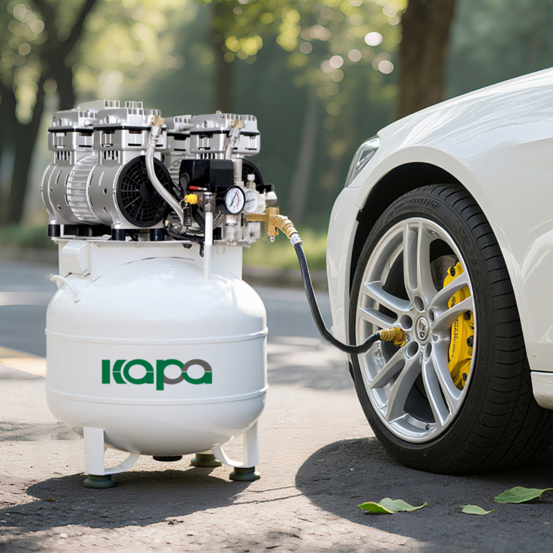 Silent Piston 2HP Oil Free Air Compressor 8bar  270 L/min W/ 50L Steel Tank